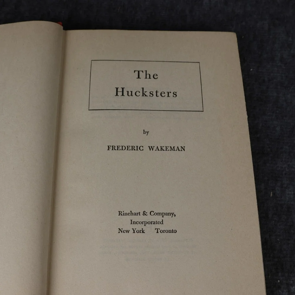 Vintage The Hucksters Frederic Wakeman Orange HC DJ 1946 Rinehart USA Novel